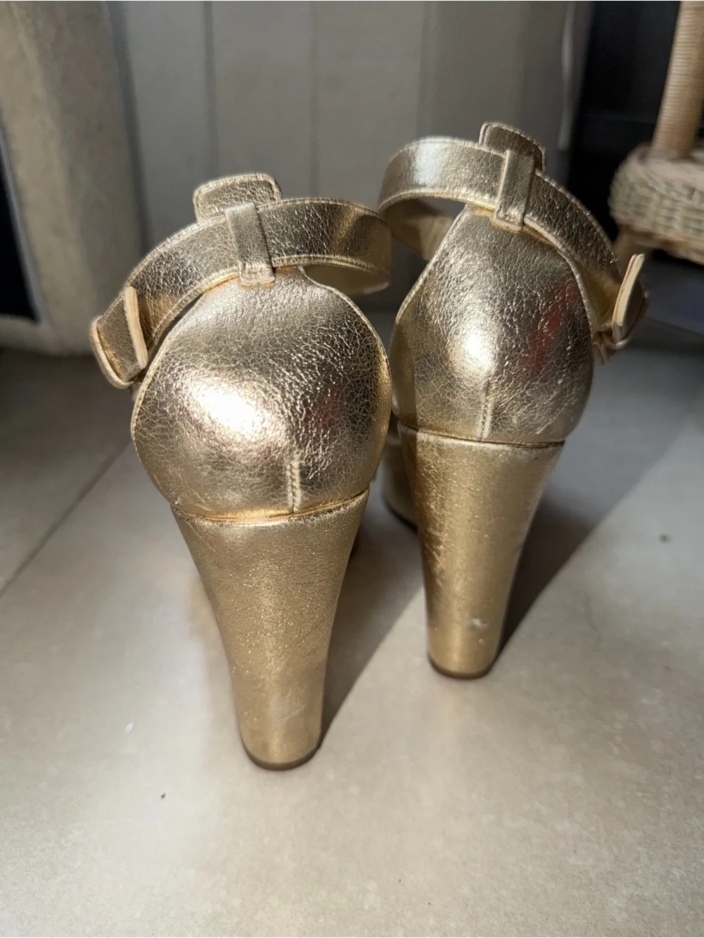 Michael Kors Metallic Gold Wedge Sandals